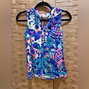 Lilly Pulitzer Multicolor Essie Tank Sleeveless Blouse Size XS EUC